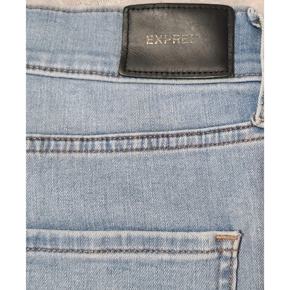 Express Skinny Mid Rise Light Wash Womens Jeans‎ Size 6R Front Seams - Picture 5 of 8
